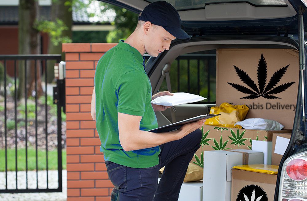 Cannabis Delivery Man & Car