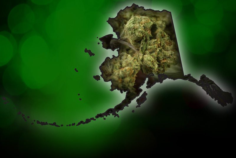 Alaska Map Cannabis Graphic