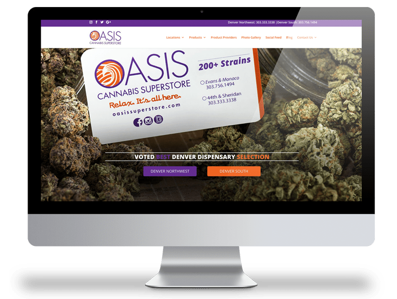 Oasis Cannabis Superstore Website Design Picture
