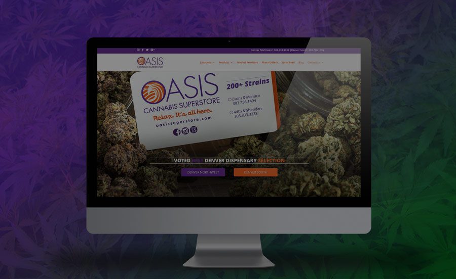 Cannabis Marketing & Marijuna website design: Oasis Cannabis Superstore